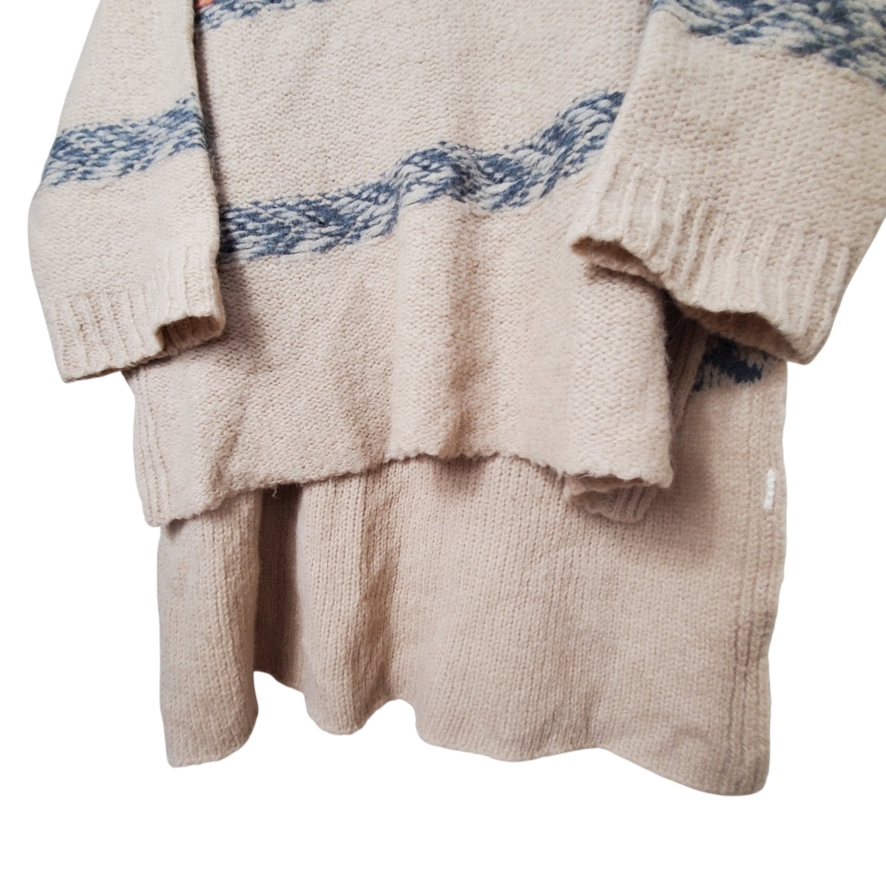 Free People Oversized Alpaca Fair Isle Tunic Boho Sweater - Picture 5 of 8